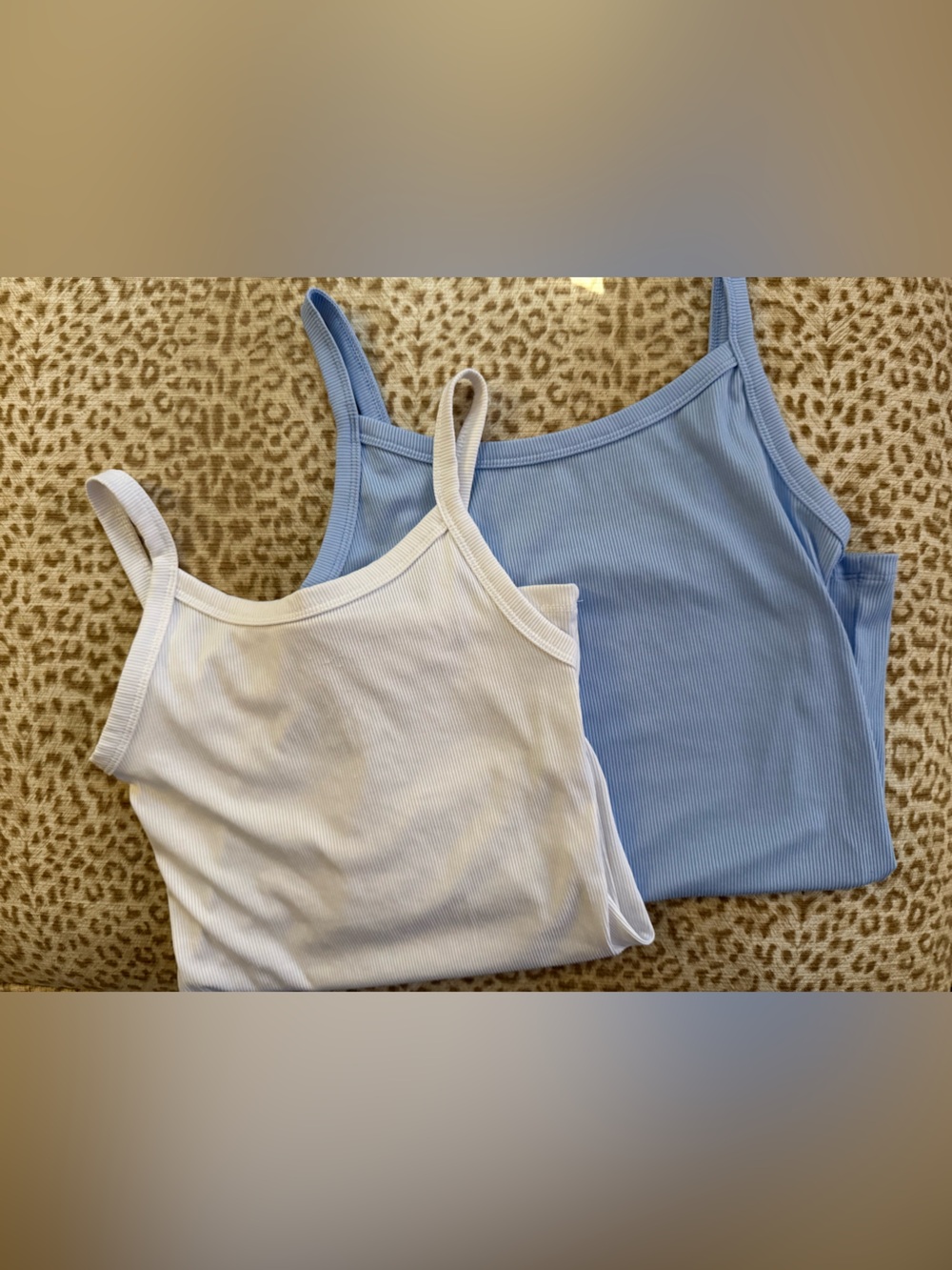 No Boundaries Ribbed Tank Tops - White (XS) and Light Blue (S)
